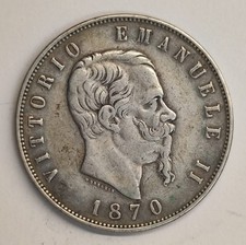 Moneta Scudo 5 Lire 1870 Roma