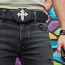 Fibbia cintura uomo donna nera