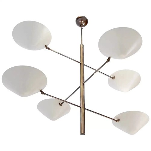Lampadario stilnovo ottone - lampadario,