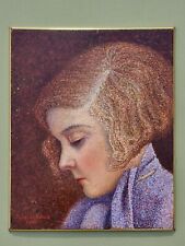 M. Casagrande ( ? - ? ) Ritratto divisionista di giovane 1934. Olio su tavola 