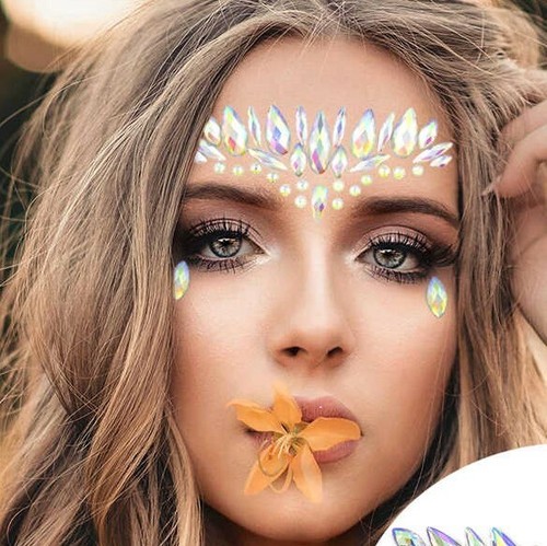 Foglio gioiello viso - , strass