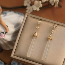 Orecchini a Perno Dorato Perla