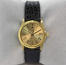 Orologio al Quarzo Baume Mercier in Oro con Cinturino Pelle