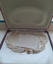 Collana Di Perle Barocco Con Chiusura In Oro 18 Carati Con Certificato Di...