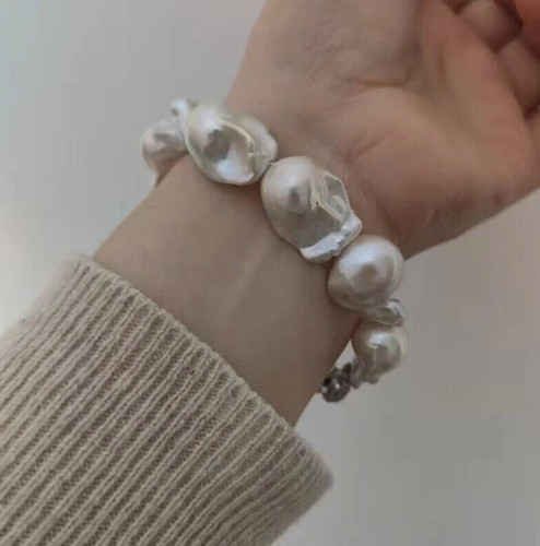 Enorme bracciale perle bianche - enorme,