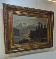 Antico quadro olio paesaggio