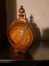 Borraccia militare fine 800 in legno lavorata con disegni 