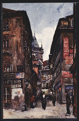 Cartolina artista praga - d'artista, /