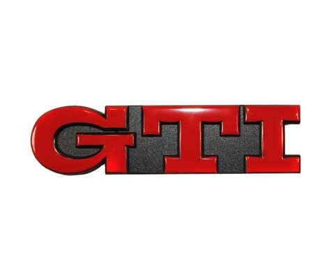 Emblema adesivo rosso gti - rosso, su
