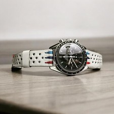 CINTURINO BIANCO 20 MM VERA PELLE ITALIANA TRAFORATO RACING RALLY BMW M3 STYLE