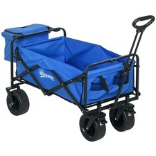 Outsunny Carrello da Giardino 110L con Maniglia Telescopica e Borsa Termica 15L