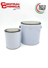 Barattoli bianchi in latta vuota per vernici e solventi con coperchio LT 2,5