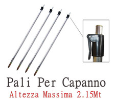 4 Pali per Capanno da Caccia Asta Palo Paletto Picchetti per Telo 