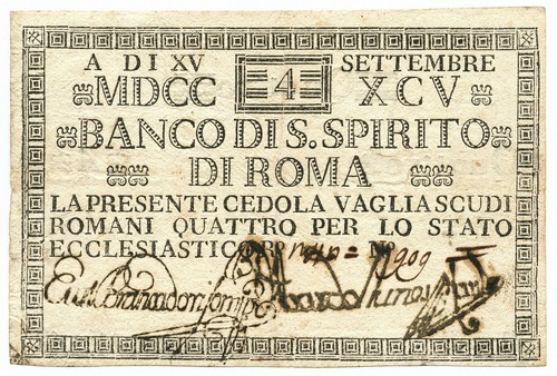 Scudi cedola banco santo - cedola, di