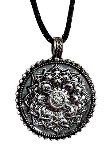 Collana mandala argento - argento, om