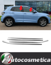 Cornici adesive finestrini acciaio cromo modanature per Volkswagen T-Cross,