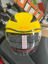 CASCO BAMBINO JFM CON VISIERA LUNGA - GIALLO - JET - SCOOTER - OMOLOGATO. 