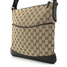 Gucci Borsa a Tracolla GG Supreme Tela Pelle Marrone Autentica