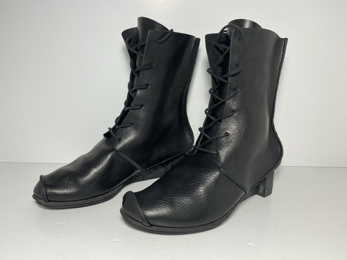 Trippen black leather lace - black, up