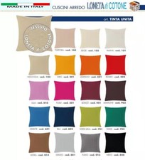 Federa Per cuscino divano 40x40cm 50x50cm60x60cm Cotone Tinta Unita con cerniera