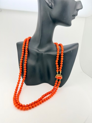 Collana corallo due filo - a,