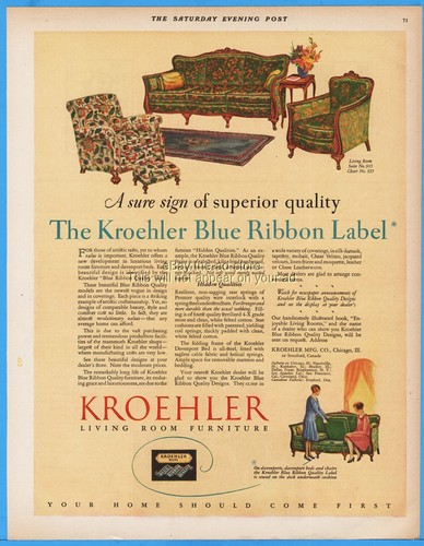 1928 kroehler chicago - kroehler,