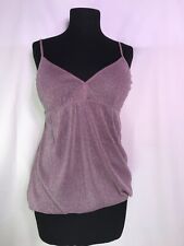 Canotta Top a V con Bretelle Donna - Lovable - Rosa e metallico - Tg 3/M - NUOVO