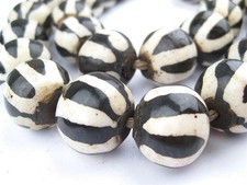 Zebra Batik osso perline sfera