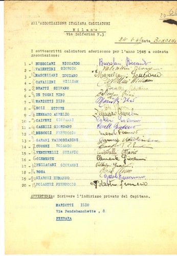 1949 bondeno calcio - 1949, (fe)