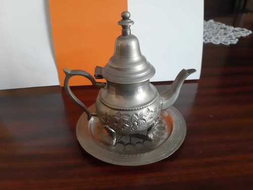 Teiera peltro con piatto - peltro,