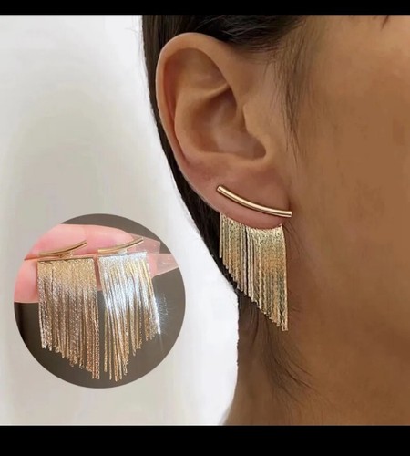 Orecchini lungo oro pendenti - oro,