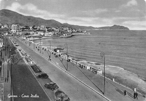 Cartolina genova corso italia - cartolina,