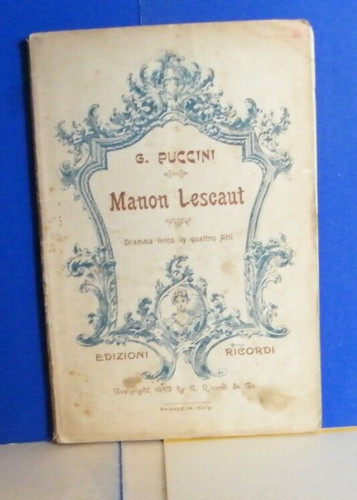 Libretto opera manon - d',