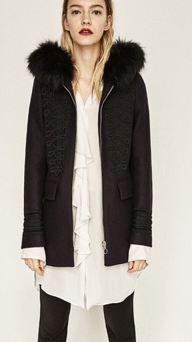 Zara blu navy cappotto - zara,