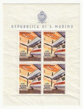 1965 San Marino - Foglietto 500 l. Aerei Moderni MNH**