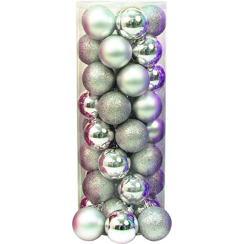 Palline natale argento cm - natale,