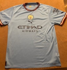 Maglia Manchester City-Home Kit 2022/2023-Taglia L-Colore Celeste-Senza nome