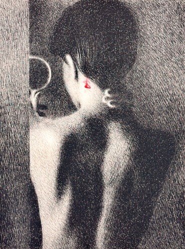 Omar galliani litografia - omar,