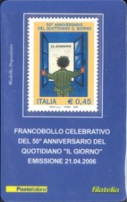 ITALIA 2006 QUOTIDIANO IL GIORNO TESSERA FILATELICA FRANCOBOLLO
