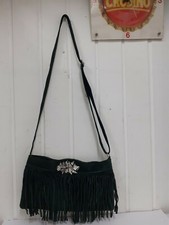 Borsetta Tracolla Scamosciata Con Applicazione Gioiello 