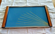 VASSOIO VINTAGE IN LEGNO E VETRO ANNI’50/’60