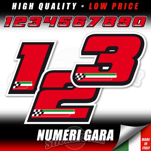 Sticker adesivo numero gara - sticker,