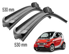 KIT SPAZZOLE TERGICRISTALLO ANTERIORI SMART FORTWO FINO AL 2007  530 mm + 530 mm