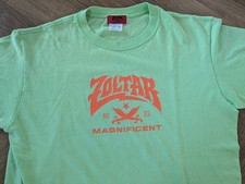 T-shirt ZOLTAR THE MAGNIFICENT cotone taglia media vintage anni 00 Y2K neo verde 