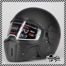* Caberg Ghost X Matt Black - Casco Moto Cafe Racer Casco Jet Visiera Componibil