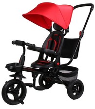TRICICLO DIREZIONABILE METALLO PIEGHEVOLE SEDILE REGOLABILE BIEMME BAMBINI ROSSO