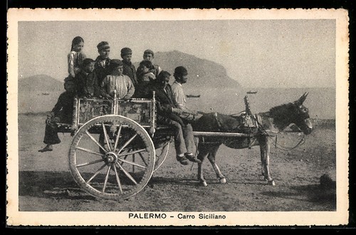 Cartolina palermo carro - palermo,,