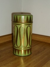 Scatola cilindrica in lamiera color verde contenitore di caramelle