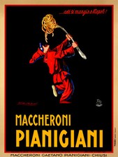 Maccheroni Pianigiani 1922 Poster Pubblicitario Vintage