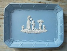 WEDGWOOD JASPER  piatto porcellana VASSOIO RETTANGOLARE cammeo RARO AZZURRO